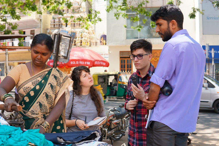 Research assistants in the field as part of a collaboration with Swissnex in India, Bangalore, 2020