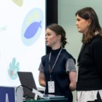 Emily Groves and Margherita Motta presenting their work